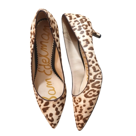 Sam Edelman Shoes - Sam Edelman Dori Leapord Calf Hair Kitten Heel Pumps Size 6